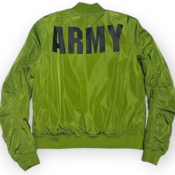 US ARMY Military Air Force Green Bomber Pilot Jacket - Womens Large - Picture 3 of 4